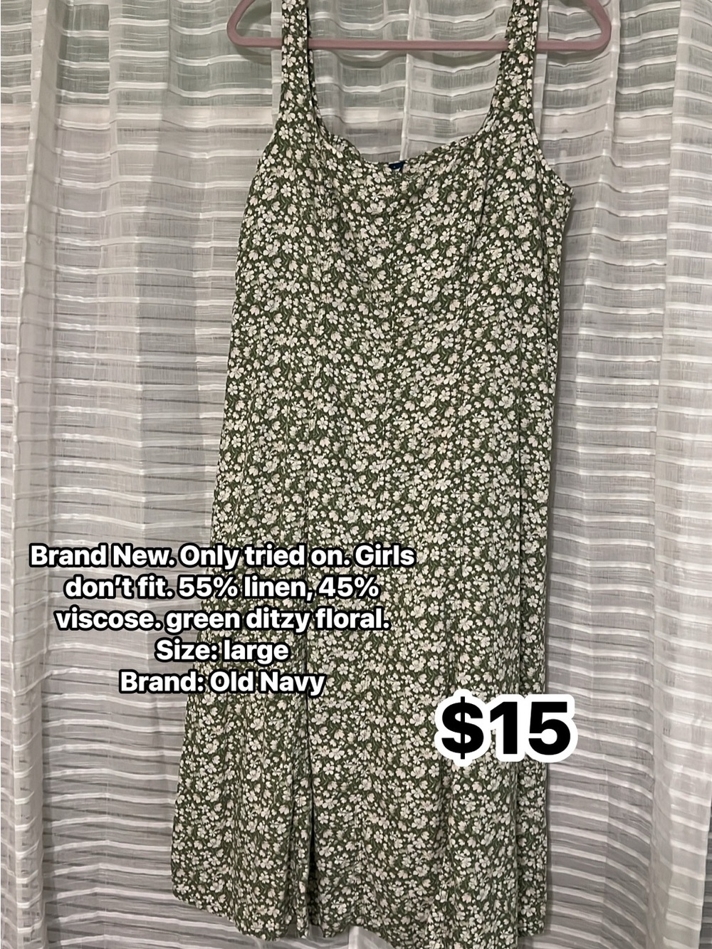 Old Navy Green Floral Midi Skirt